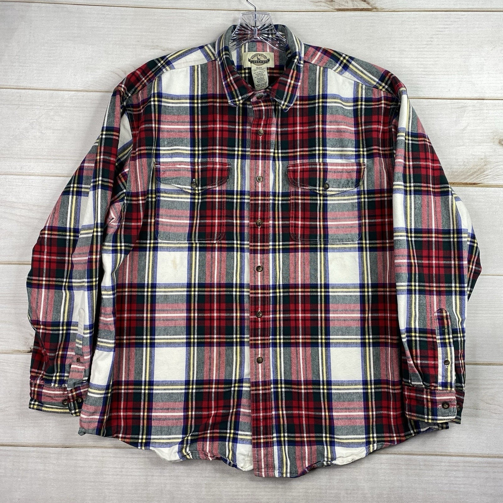 Vtg Eddie Bauer Legends 2xl Shirt Heavyweight Cotton Tartan Plaid Shacket Usa